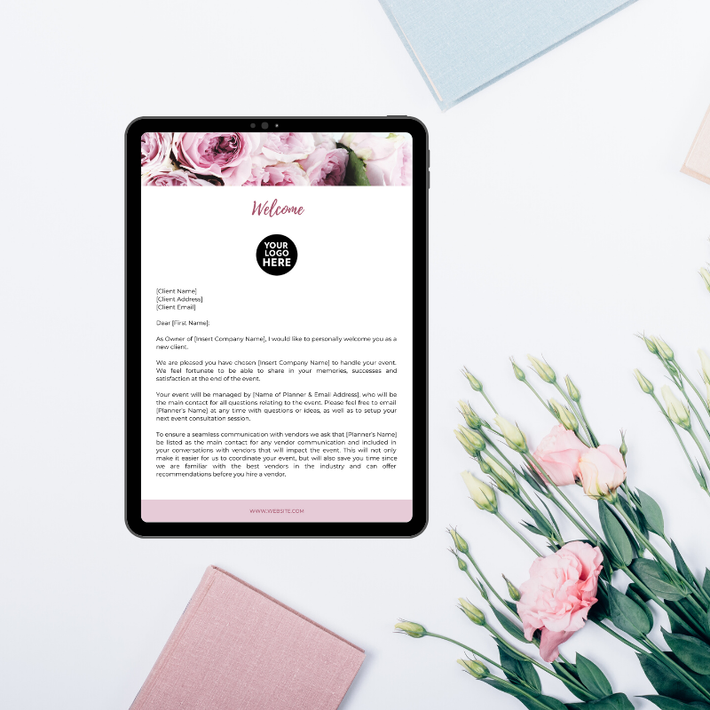 client welcome letter event planner