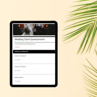 Wedding Planner Client Questionnaire | Google Form