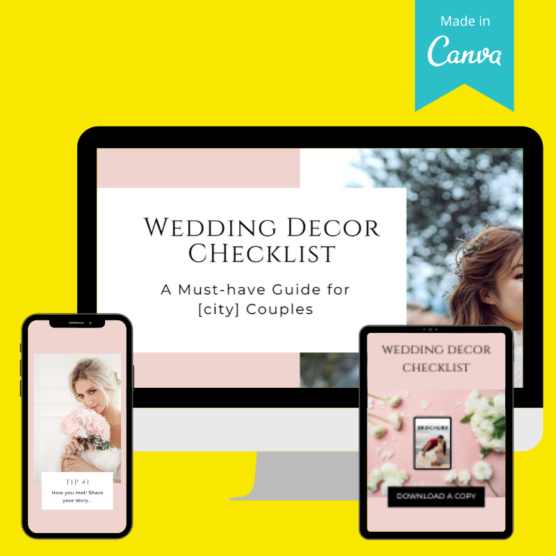 Lead magnet for Wedding Planners checklist ideas