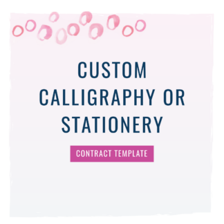 custom calligraphy contract