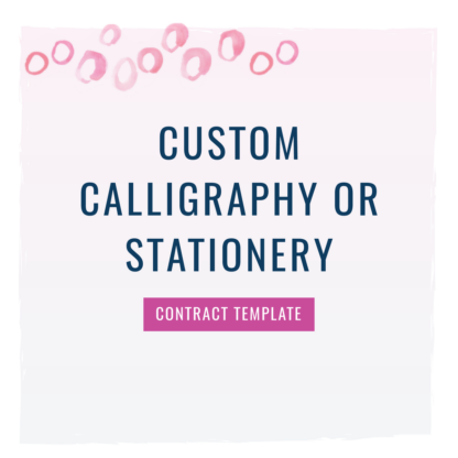 custom calligraphy contract