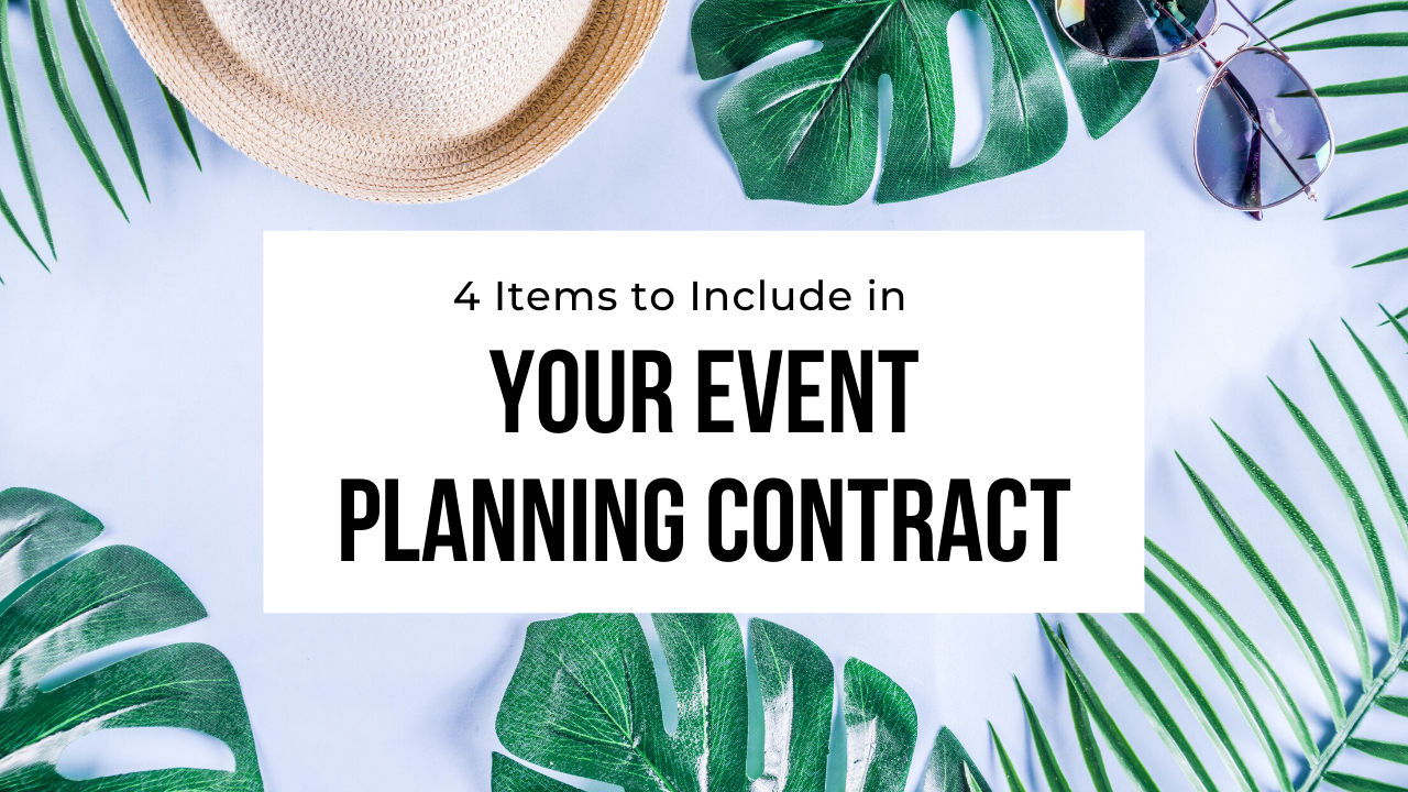 event planning contract items template