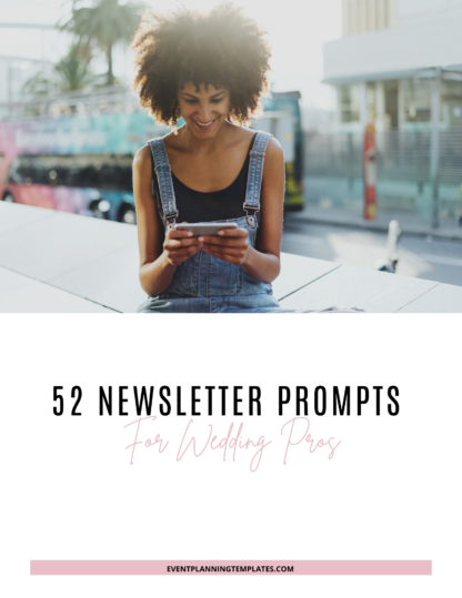 Newsletter topics for wedding planners